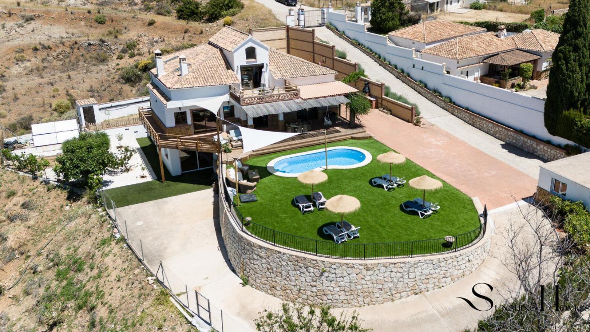 Villa With Pool And Spectacular Sea And Town Views Mijas Exterior foto