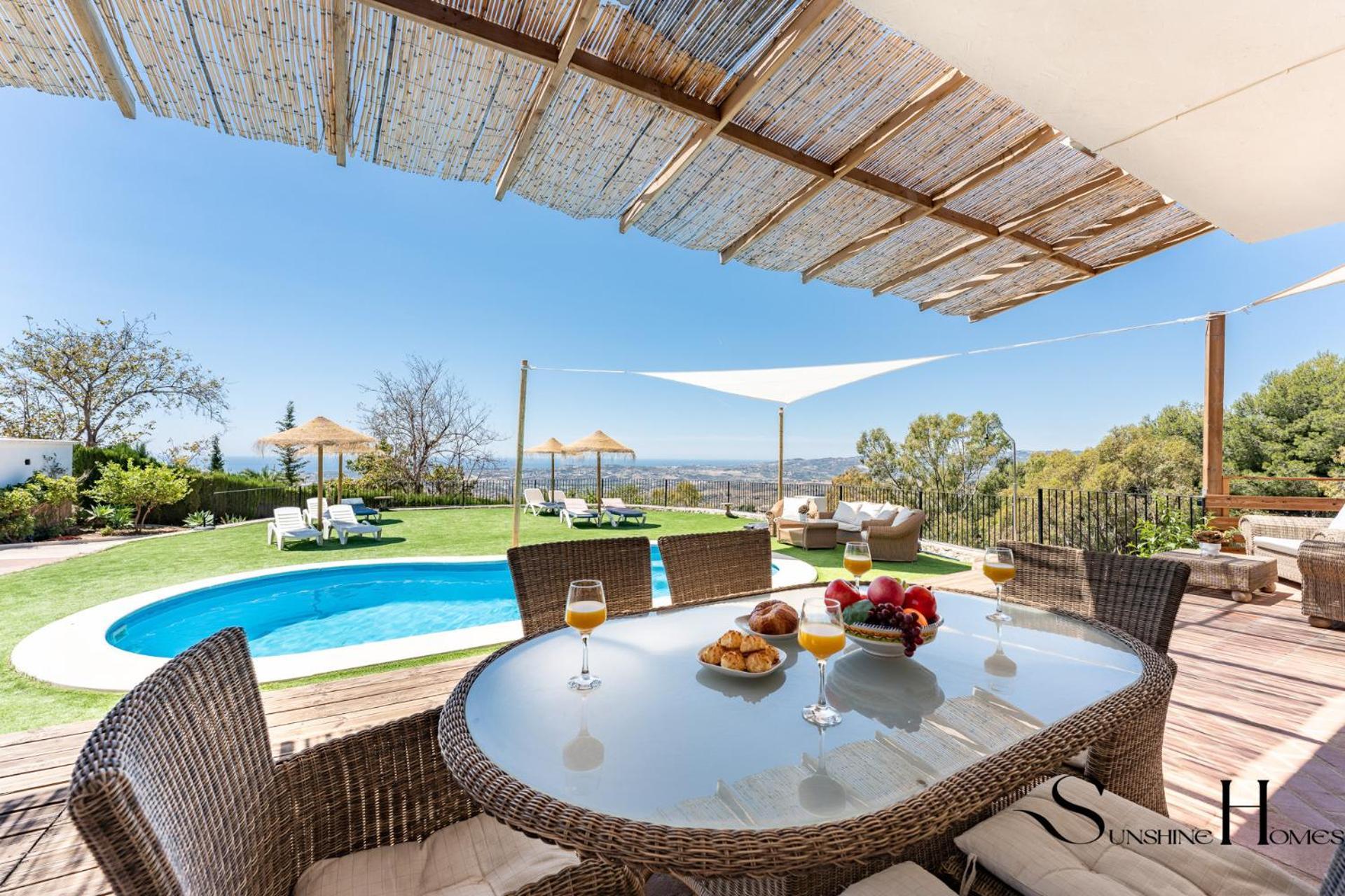 Villa With Pool And Spectacular Sea And Town Views Mijas Exterior foto